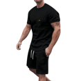 thumbnail image 1 of WILLBEST Pantalones Cortos de Verano para Hombre, Informales, con Bolsillo, Pierna Recta, Color Liso, 1 of 3
