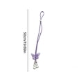 thumbnail image 3 of Purple Sequin Butterfly Curtain Tieback, Adjustable Hand-Woven Rope Tiebacks with Pearl, Window Drape Holdback for Living Room Bedroom, 20 Inch, 3 of 6