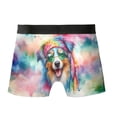 thumbnail image 2 of Hippie Australian Shepherd Portrait Watercolor Tie-Dye Vintage Styles All Over Print Boxer Briefs Underwear for Men Dad Aussie Dog Lover Gifts - 00014, 2 of 6