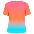 thumbnail image 5 of Ichuanyi Womens Summer Tops Trendy Gradient Color Print Short Sleeve Tshirts Shirts V Neck T Shirts Fashion, 5 of 7