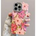 thumbnail image 5 of 3D Gemstone Oil Painting Flower Bling Diamond Camera Lens Protector Soft  for iPhone Case (Pink,iPhone 12 Pro Max), 5 of 5