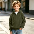 thumbnail image 6 of Edvintorg Corduroy Hoodies for Boys Quarter Zip Long Sleeve Loose Casual Hooded Sweatshirt Fall Winter Boys Clothes Size 3-14, 6 of 9