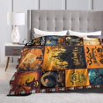 thumbnail image 4 of Halloween Blanket Haunted Happy Halloween Throw Blanket Pumpkin Goth Witch Flannel Blanket Plush Lightweight Soft Cozy Warm Fuzzy Fleece Halloween Bedroom Decor for Woman Men Sofa Couch 80"X60", 4 of 6