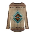 thumbnail image 4 of Puntoco Mujeres Casual Manga Larga Cuello Redondo tops Blusa Suelta Folk-Custom Impreso Camisas Puntoco Puntoco-7466, 4 of 5