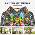 thumbnail image 4 of Daiia Sugar Skulls Pattern Women's Fashion Hoodies & Sweatshirts with Kangaroo Pocket Hooded Sweatshirt with Eye-catching Drawstrings-Medium, 4 of 7
