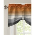thumbnail image 3 of Tie Up Valance Curtain for Kitchen,Farm Retro Grey Wood Board Rod Pocket Short Curtains Adjustable Tie-Up Shade Valances,Fall Orange Wooden Window Treatment for Bathroom Living Room Bedroom, 3 of 8