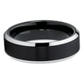 thumbnail image 2 of Black Tungsten Wedding Ring,6mm Wedding Ring,Anniversary Ring,Tungsten Carbide Ring,Engagement Ring,Men and Some,Black, 2 of 3