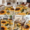 thumbnail image 6 of Large Area Rug 8'x10', Yellow Sunflower Non-slip Runner Carpet for Living Room/Bedroom/Office, Watercolor Retro Floral Plant Leaf Outdoor Indoor Rectangle Area Rug Floor Mat for Kitchen/Dining Room, 6 of 9