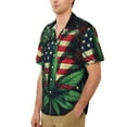 thumbnail image 2 of Hawaiian Shirts for Men Button Down Short Sleeve Casual Beach Tops, United States Flag Cannabis Weed, 2 of 5