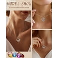 thumbnail image 4 of Yndra Heart Necklace for Women,S925 Sterling Silver September Sapphire Birthstone Pendant Butterfly Necklace,Jewelry Gift for Her Wife Mom Girlfriend, Birthday Valentine’s Day Mother’s Day Gift, 4 of 11
