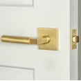 thumbnail image 4 of Viaggio 623887 Quadrato Left Handed Solid Brass Privacy Door Lever Set - Chrome, 4 of 7