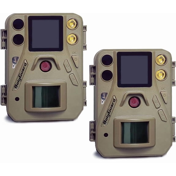 Boly Trail Game Camera,37MP Hunting 4K 1.44'' LCD White LED and 940nm No Glow with Night Vision 100ft Detection Distance Color Pictures and Videos Day and Night--2 Pieces