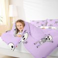 thumbnail image 3 of Feelyou Kawaii Skeleton Full Size Bedding Sets, Cartoon Halloween Skull Full Size Bed in a Bag, Purple, Halloween Reversible, 7-Piece, 3 of 7