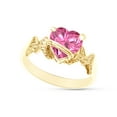 thumbnail image 2 of Heart Shape Simulated Pink Tourmaline In 14K Yellow Gold Over 925 Sterling Silver Ring Size 9.5, 2 of 5