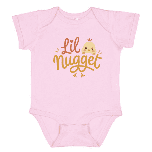 Bubvorie Lil Nugget Baby Onesie, Cute Chick Baby Bodysuit, Infant Shirt for Baby Girl, Pregnancy Announcement Outfit and Newborn Baby Gift