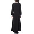 thumbnail image 4 of Girls Long Sleeve Crew Neck Dress, Solid Color Maxi Dress for Kids, Comfortable Everyday Casual Wear, Loose Fit Stretchy Dress for School and Play Black L, 4 of 8