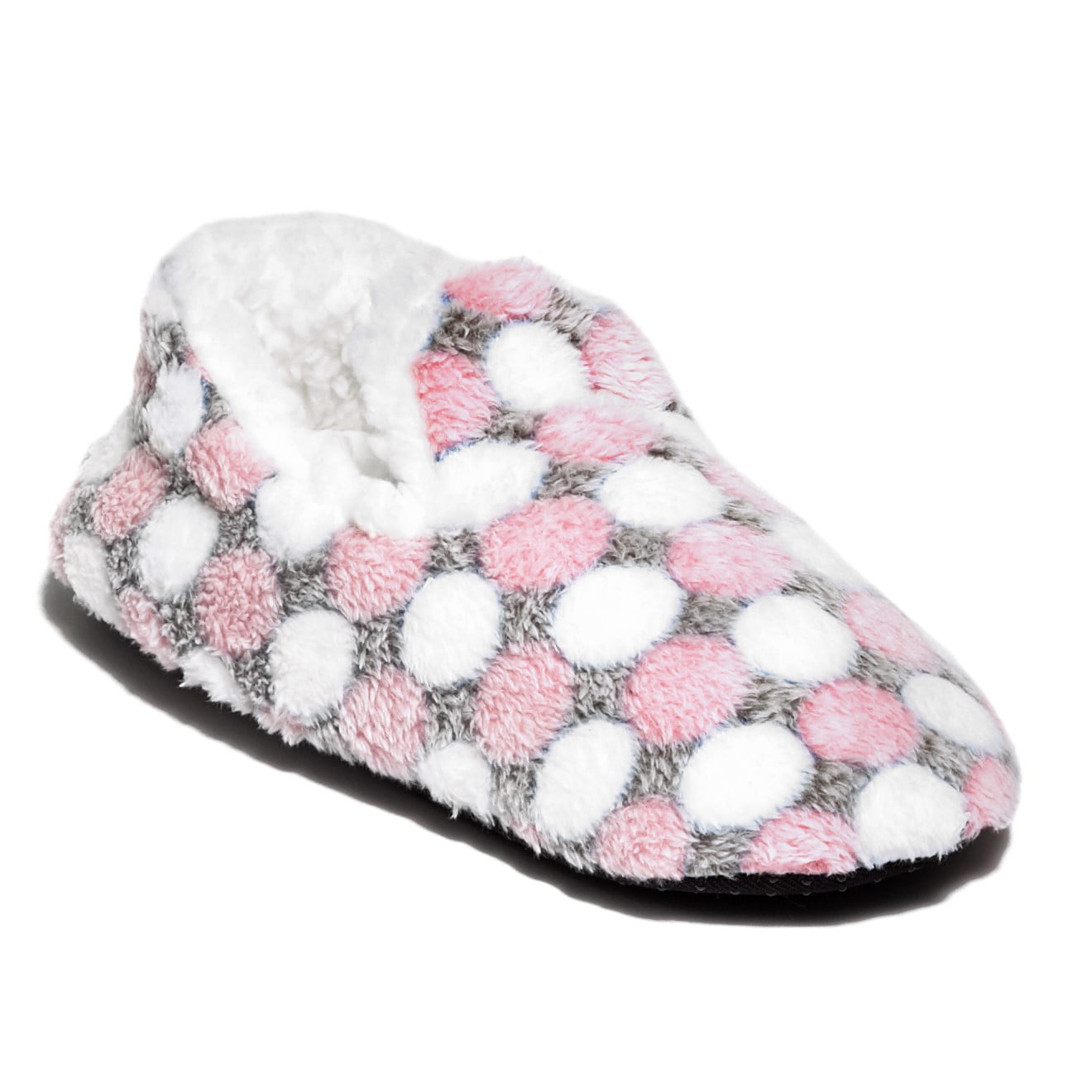 Indoor Mule Brown Stripe Pink Hearts Women Polka Dot Cosy Home Slippers Non Slip 