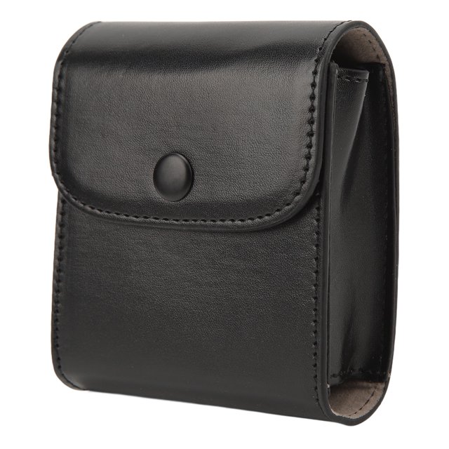 Mini Camera Photo Pouch, PU Leather Mini Picture Holder Case Flap Button Design For Traveling Black,Brown