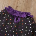 thumbnail image 6 of Hotiary 1-8T Toddler Kids Halloween Outfit Girls' Elf Printed Lace Sleeves Pullover and Stripe Long Pants Two-Piece Set, 6 of 12