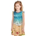 thumbnail image 1 of Balery Tropical Beach With Starfish Camisón de princesa para niñas, pijama de algodón con mangas abullonadas, suave y bonito.-Medium, 1 of 6