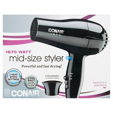 Conair 1875 Watt Mid-Size Hair Dryer/Styler (Best Conair Blow Dryer)