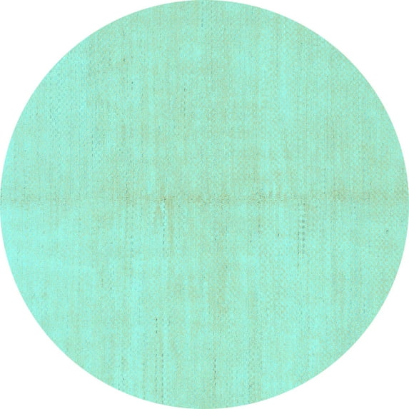 Ahgly Company Indoor Round Solid Light Blue Modern Area Rugs, 4' Round