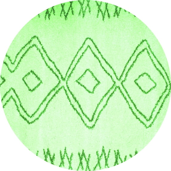 Ahgly Company Indoor Round Solid Green Modern Area Rugs, 5' Round
