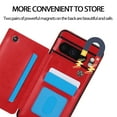 thumbnail image 6 of Compatible with Google Pixel 9a Case, with PU Leather Credit Card Holder Magnetic Back Stand Cell Accessories Flip Purse Slim Design Phone Cover for Google Pixel 9a Women Men, Red, 6 of 9