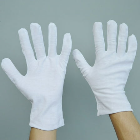 Omeite 6 pairs of extra-long and enlarged white cotton gloves
