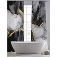 thumbnail image 5 of Black Grey Marble Sheer Curtains 108 Inch Length 2 Panels Set Window Treatments, Modern Gradient Abstract Aesthetic Rod Pocket Semi Curtains for Living Room/Bedroom/Kitchen Décor, 104"W x 108"L, 5 of 7