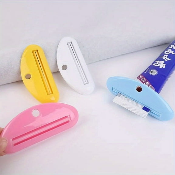 2pcs Manual Toothpaste Squeezer – White Tube Dispensers for Toothpaste, Creams & Lotions, Easy Roller Design for Waste-Free Use & Bathroom Organization