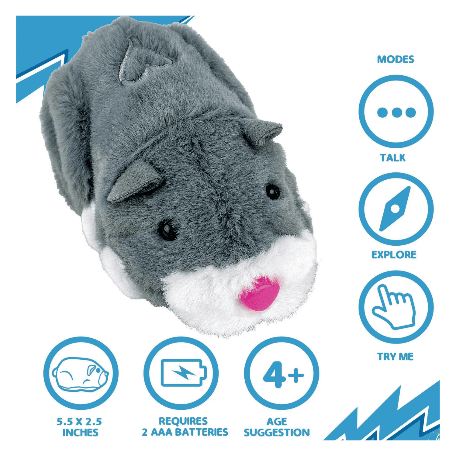 ZhuZhu Pets Num nums Interactive Hamster Toy Electronic Plush Pet