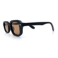 thumbnail image 6 of Vintage Vibe Narrow Rectangle Hipster Hustler Fashion Sunglasses Matte Black - Brown, 6 of 8