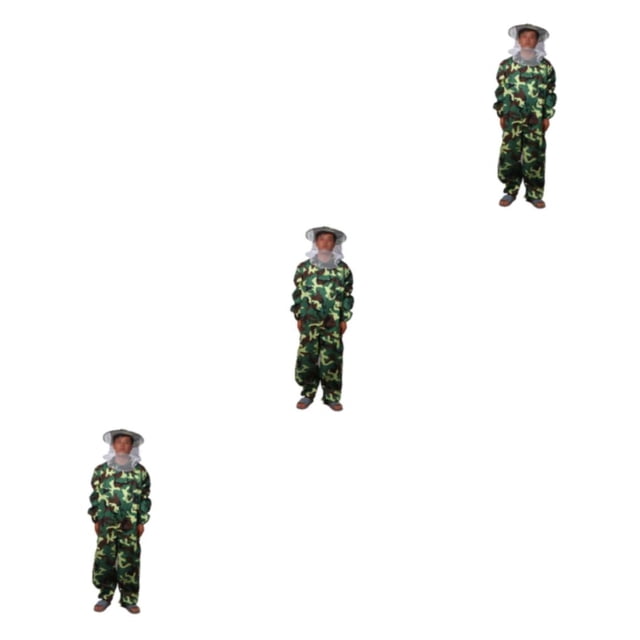 Decodeary Aired Beekeeping Suit Lightweight And Easy To For Effective Protection Ventilated Jacket For Beekeeper Durable green camo L 3Set