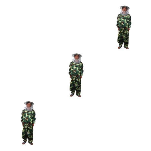 Naiovety Traje de apicultura fácil de usar, equipo ligero y esencial, chaqueta ventilada duradera para apicultor, camuflaje verde XXL Type1 NO1