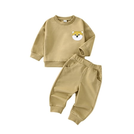 

Baby Boy Set Toddler Boys Girls Long Sleeve Cartoon Prints T Shirt Tops Pants Outfits Cute Girls Outfits Size 12