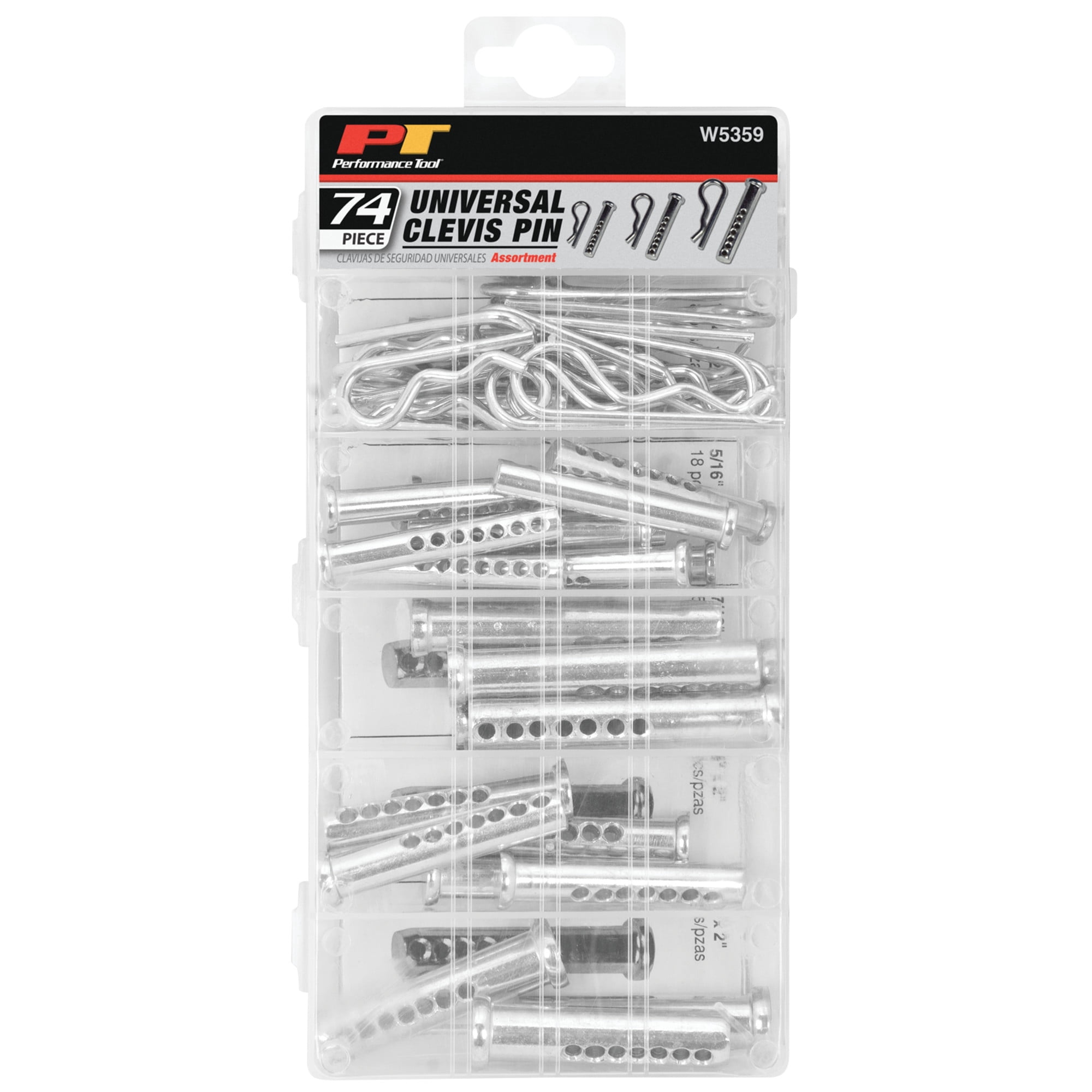 Performance Tool W5359 74pc Universal Clevis Pin Assortment