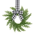 thumbnail image 2 of Mini Wreaths for Cabinets Small Christmas Kitchen Cabinet Wreaths with Bow Artificial Norfolk Pine Hanging Wreath Outdoor Indoor Wreaths for Front Door Window Fireplace Chairs Wall Stairs Home Decor, 2 of 5