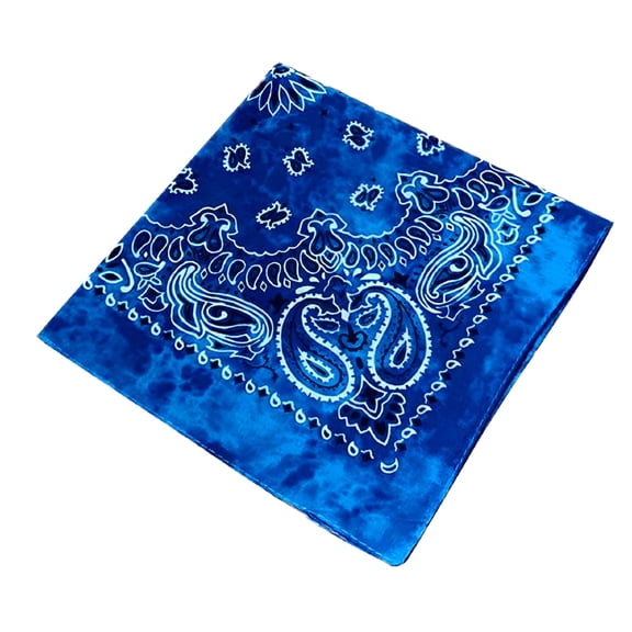 TELOLY 2026 New Bandanas for Women, Head Scarf, Pure Cotton Tie-Dyed Headscarf Paisley Scroll Bandanna Tie-Dyed Square, Hair Scarf, Turban Blue