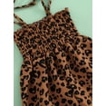 thumbnail image 6 of Caoirhny Toddler Girl Sling Jumpsuit, Heart/Leopard Printed Pleated Tie-Up Simple Style Overalls, Casual Sweet Romper, 6 of 8