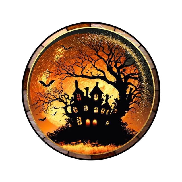 Etiqueta engomada decorativa de la ventana del castillo del terror de Halloween Suministros decorativos para la fiesta (castillo)