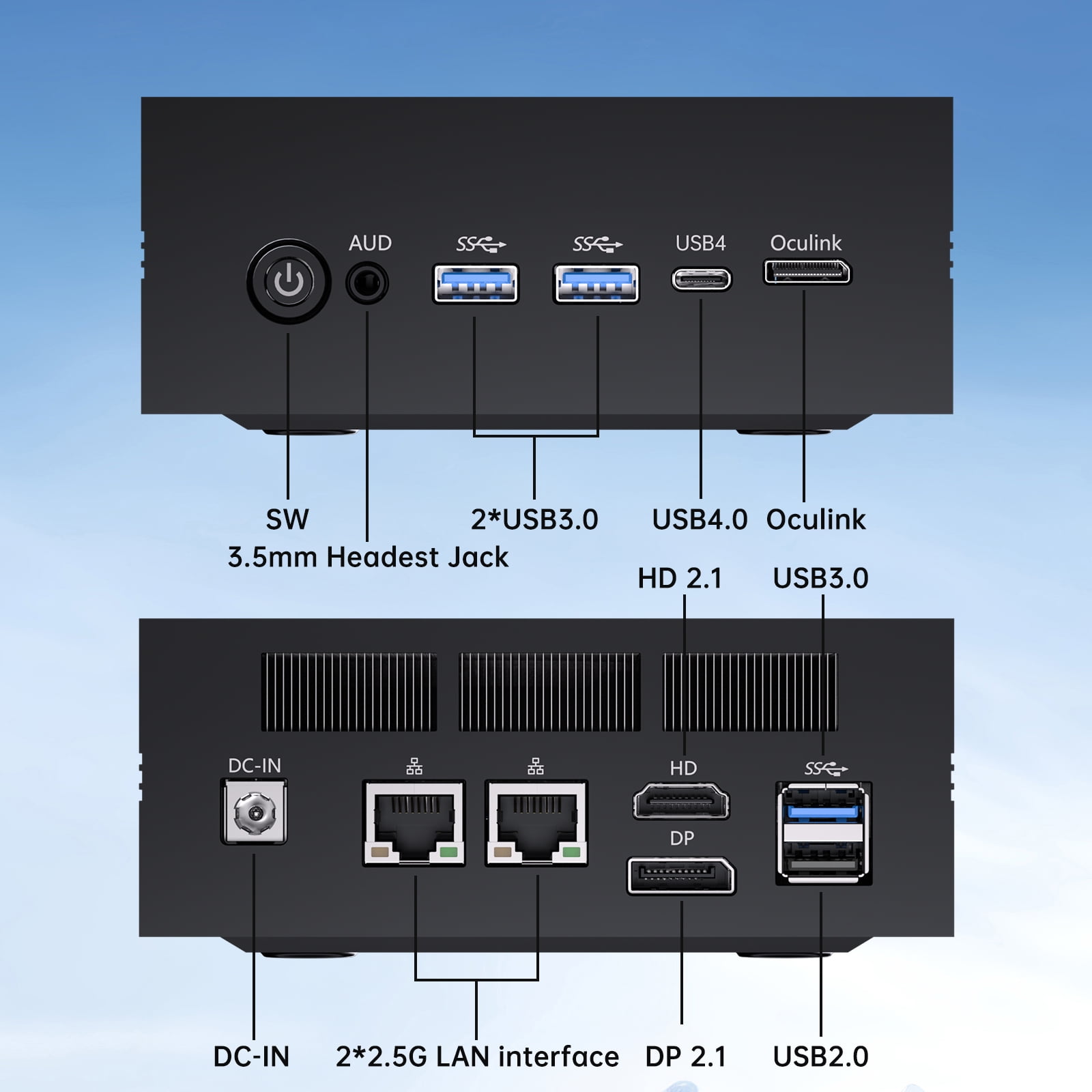 Thdeukoty AI Mini PC,AMD Ryzen AI 9 HX 365,Radeon 880M,16G DDR5 512G SSD,Mini Gaming PC Windows 11 Pro Wifi6E/BT5.3/8K Qual Display(HDMI2.1/DP2.1)/2.5G Dual LAN