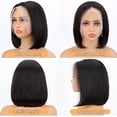 thumbnail image 2 of Yanonmyfd Bob Lace Front Wigs Human Hair Pre Plucked Glueless 13x4 HD Lace Frontal Wig With Baby Hair 150% Density Straight Short Bob Wigs For Black Women (Natural Black Bob Wig, 8 Inch), 2 of 13