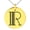 Gold, variant on Stainless Steel Letter R Initial Metro Retro Monogram Engraved Small Medallion Circle Charm Pendant Necklace