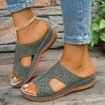 thumbnail image 2 of Rokment Women's Orthopedic Wedges Arch Support Slip on Dress Sandals Comfortable Fashion Casual Leather Platform Walking Slides Slippers for Beach Summer AG Size 6, 2 of 6