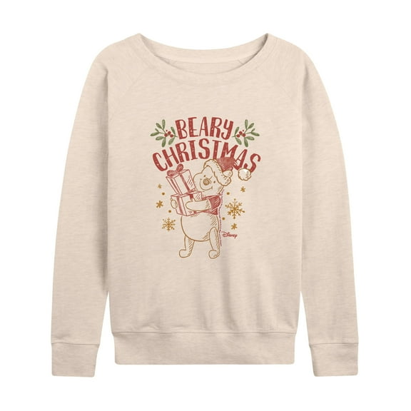 Disney Winnie The Pooh - Pooh Wishes A Beary Christmas - Women's Lightweight French Terry Long Sleeve Shirt