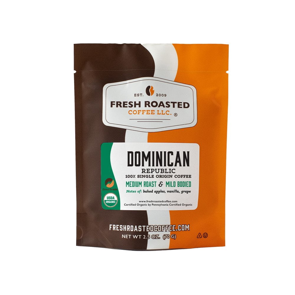 Fresh Roasted Coffee, Organic Dominican Republic Coffee, Medium Roast, Whole Bean, 80 oz 5 lbs