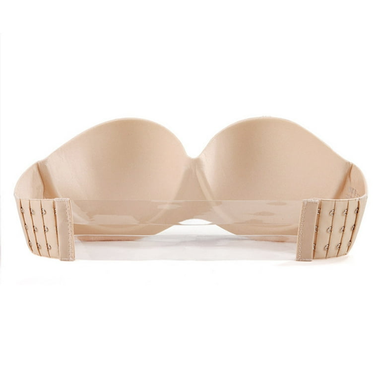 Heavy Padded Push Up Underwire Strapless Bra Clearance QIPOPIQ Ladies  Strapless Gathering Invisible Bra Glossy Back Buckle Breast Seamless Bra