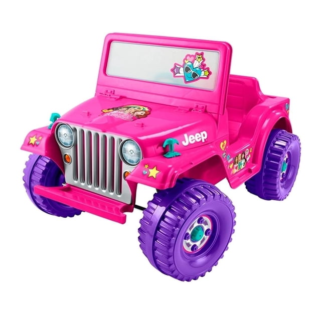 Montable eléctrico Power Wheels Barbie Jeep Wrangler 6 volts rosa