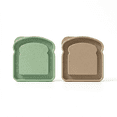 thumbnail image 2 of 2-Pack Sandwich Containers, BPA-Free Plastic Toast-Shaped Lunch Box with Lid – Reusable, Microwave & Dishwasher Safe Food Storage Box Green & Beige, 2 of 5